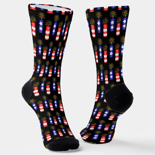 Chaussette Craqueurs de feu 4 juillet célébration (Angulaire)
