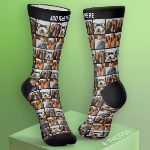 Chaussette Créer un collage personnalisé de 4 photos avec du
