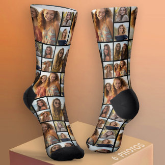 Chaussette Créer un collage photo personnalisé avec 6 photos