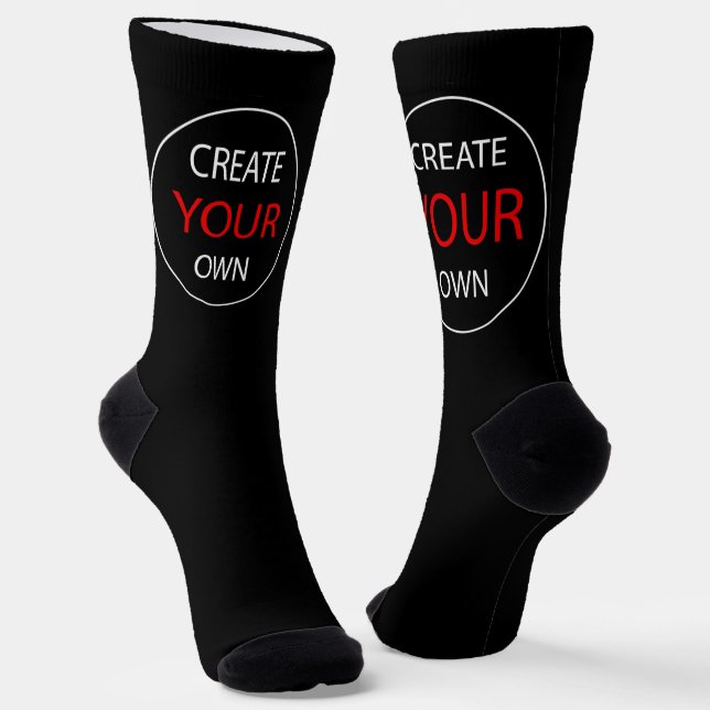 Chaussette Créer votre propre - Noir, Photo, Personnel / Pers (Angulaire)