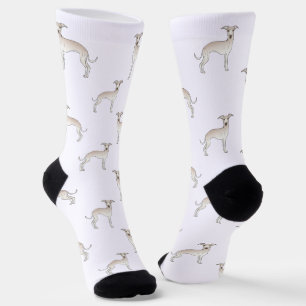Chaussette Crème Italien Greyhound Cute Cartoon Motif chien