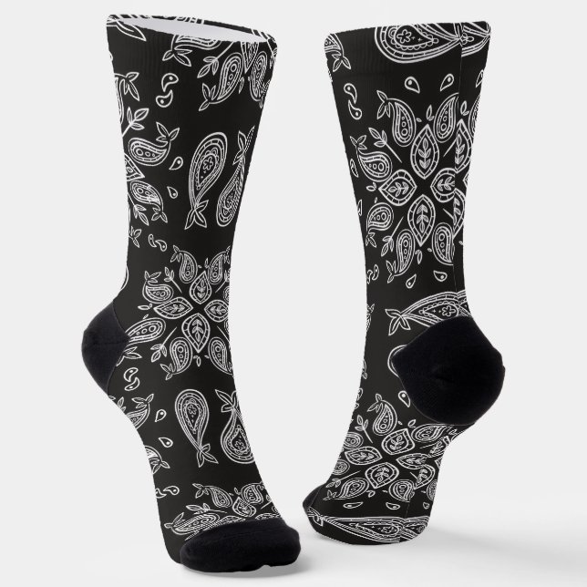 Chaussette Crew Socks-Classic Paisley Elegance (Angulaire)