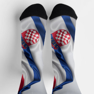 Chaussette Croate drapeau texture soie