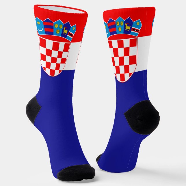 Chaussette Croatie Drapeau Patriotique Croatie Fierté nationa (Angulaire)