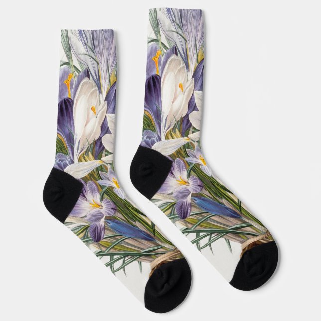 Chaussette Crocus Spring Flower Botanique Floral Art (Droite)