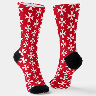 Chaussette Croix de Malte Rouge et Blanc