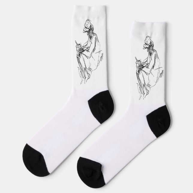 Chaussette Croquis des toxicomanes Abstraits (Gauche)