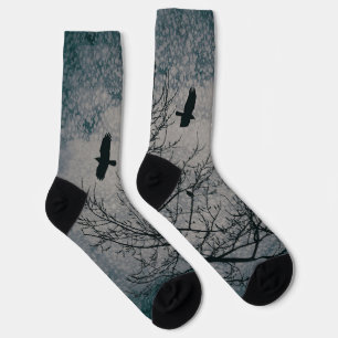 Chaussette Crows and Trees Silhouette Paysage de terrain goth