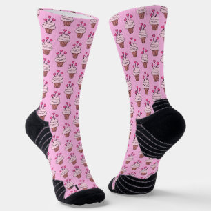 Chaussette Cubes Cupcakes Rose