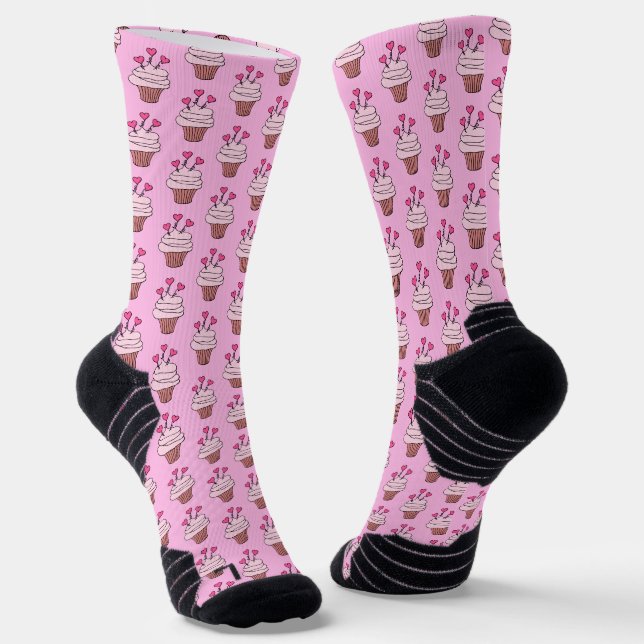 Chaussette Cubes Cupcakes Rose (Angulaire)