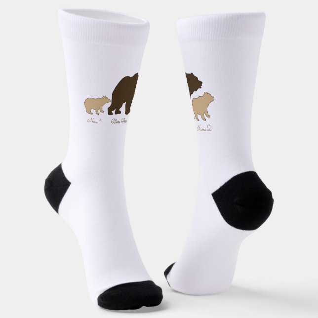 Chaussette Custom Mama Bear With 2 Kid Names Mothers Day Gift (Angulaire)