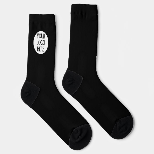 Chaussette Customisez le logo de votre entreprise Black White (Droite)