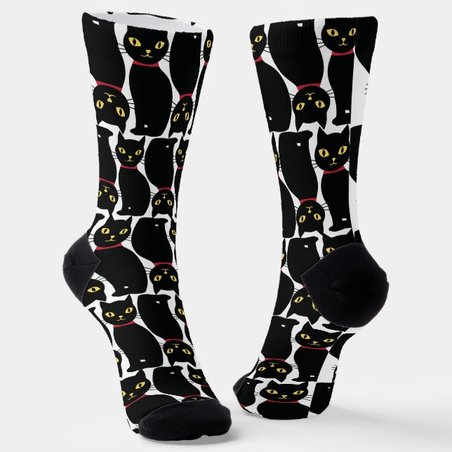 Chaussette Cute Black Cat Socks Gift for Black Cat Lovers  (Angulaire)