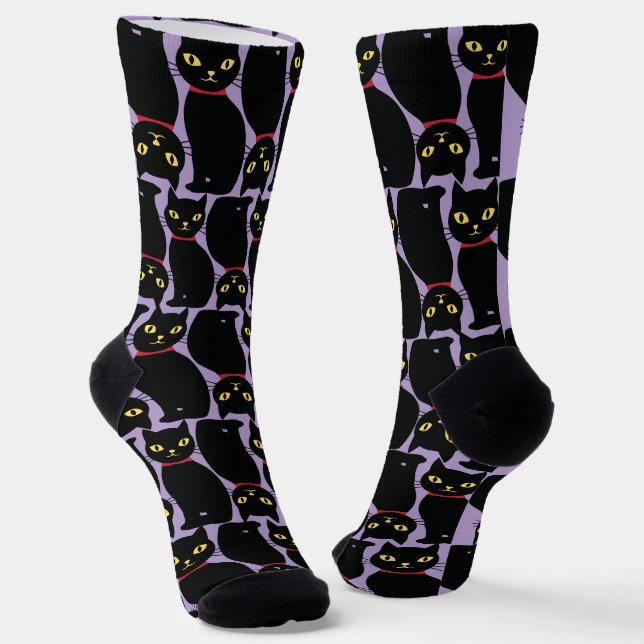 Chaussette Cute Black Cat Socks Gift for Black Cat Lovers  (Angulaire)