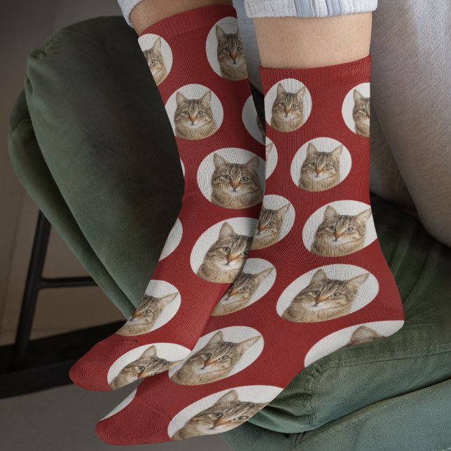Chaussette Cute Custom Cat Photo Socks (Créateur téléchargé)