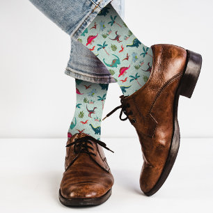 Chaussette Cute Dinosaur garçon bleu