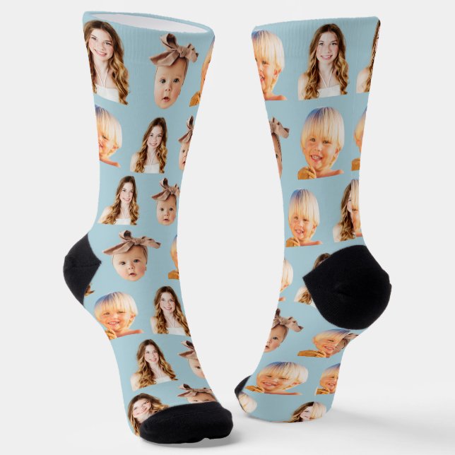 Chaussette Cute Mom of 3 Kids Photo personnalisée (Angulaire)