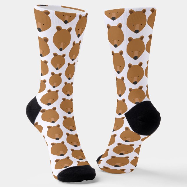 Chaussette Cute ours visage Motif animal (Angulaire)