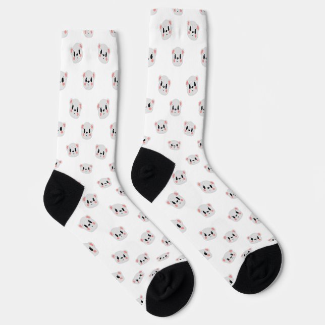 Chaussette Cute Panda Grid Crew Socks (Droite)