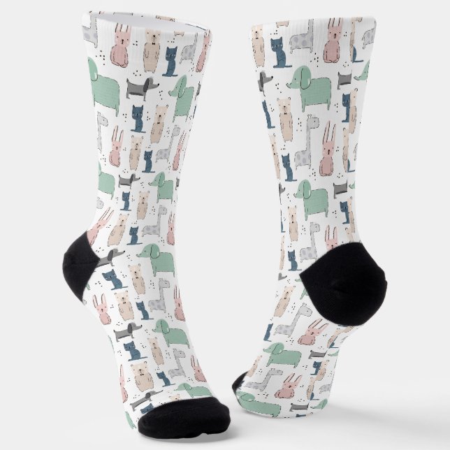 Chaussette Cute Pastel Baby Motif animal (Angulaire)