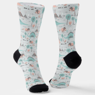 Chaussette Cute Pastel Dinosaur Motif