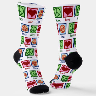 Chaussette Cute Peace Love Pizza