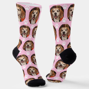 Chaussette Cute Pink Pet Photo & Empreintes de pattes Chien C