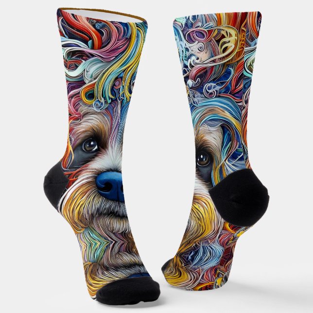 Chaussette Cute Pop Art Terrier (Angulaire)