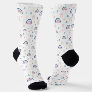 Chaussette Cute Rainbows & Hearts Motif