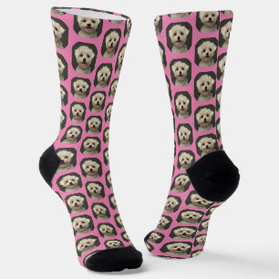 Chaussette Cute rose Pet Photo Motif Personnalisé