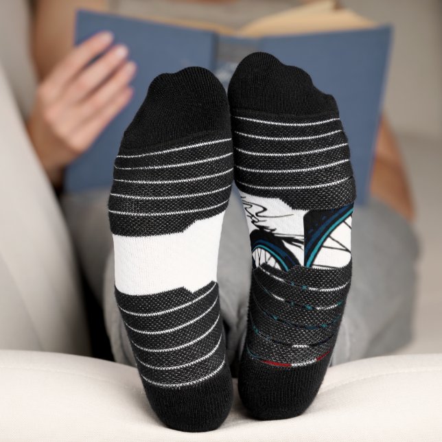 Chaussette Cycopath : Vélo énergétique avec le soleil couchan (Fond)