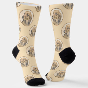 Chaussette Dachshund Longhaerienne peinture rouge original ch