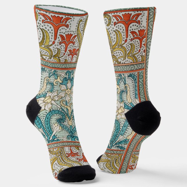 Chaussette Daffodique chintz papier peint à fleurs Art nouvea (Angulaire)
