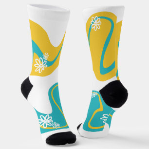Chaussette Daisy Groove - Turquoise et jaune