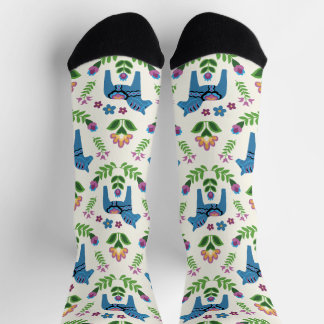 Chaussette Dala suédois Chevaux bleu