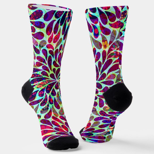Chaussette Damas florales colorées (Angulaire)