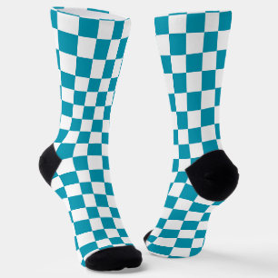 Chaussette Damier turquoise foncé