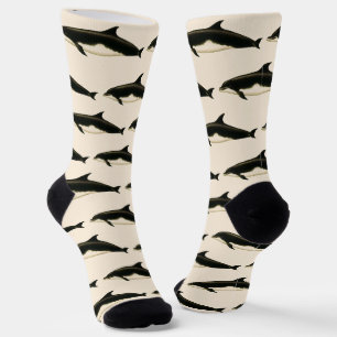 Chaussette Dauphins Delphinus Tursio, Animaux Marins Vintage