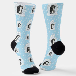 Chaussette Davin et Annie les pingouins