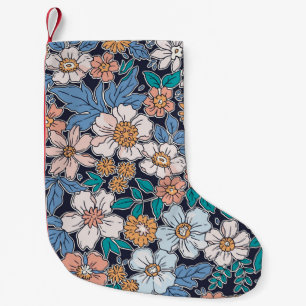 Chaussette De Noël Elégant motif floral dans petite fleur dessinée à