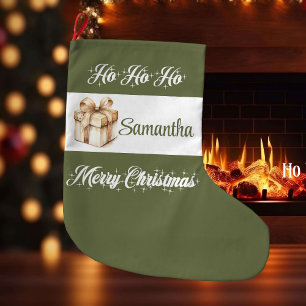 Chaussette de Noël personnalisée minimaliste neutr