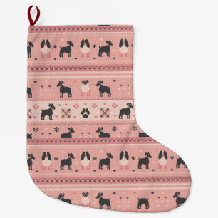 Chaussette de Noël Rose Minimaliste Scandinave pou