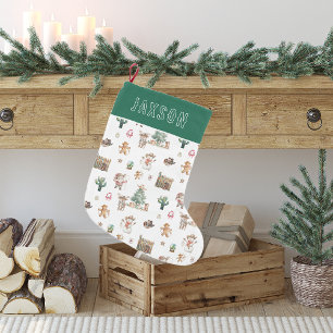 Chaussette de Noël western personnalisée amusante