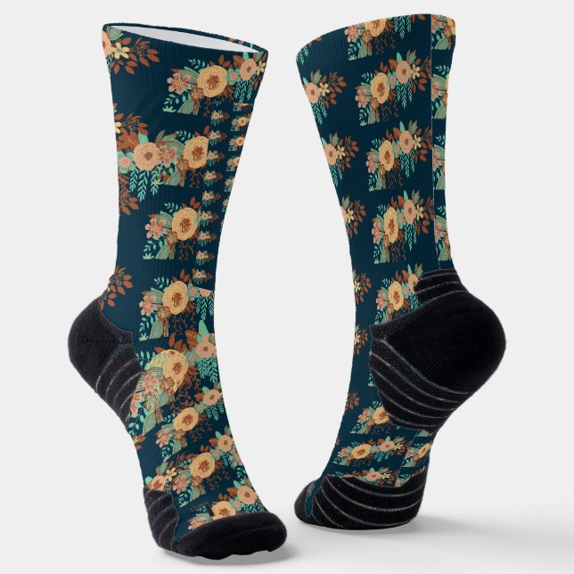 Chaussette Décor Floral Boho moderne (Angulaire)