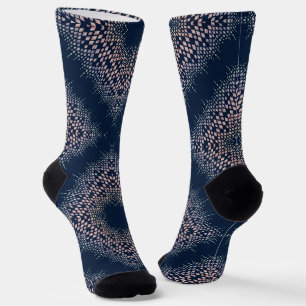 Chaussette Décor oriental bleu.