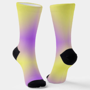 Chaussette Dégradé Motif de diamant jaune à violet