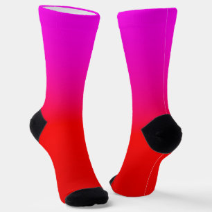 Chaussette dégradé noir rose, écarlate, rouge, rose