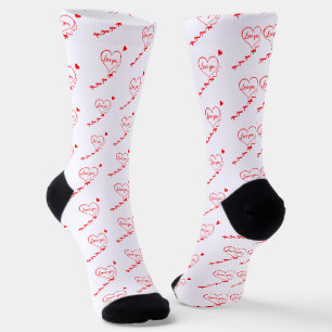 Chaussette Design de coeurs rouges créatifs