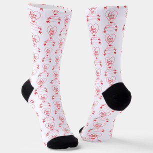 Chaussette Design de coeurs rouges créatifs