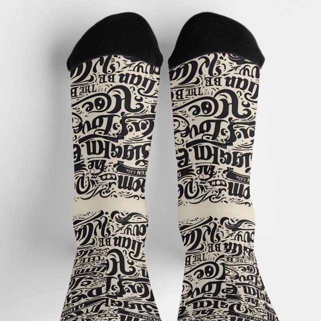 Chaussette Design de texte / chaussettes de mode Cool (Haut)